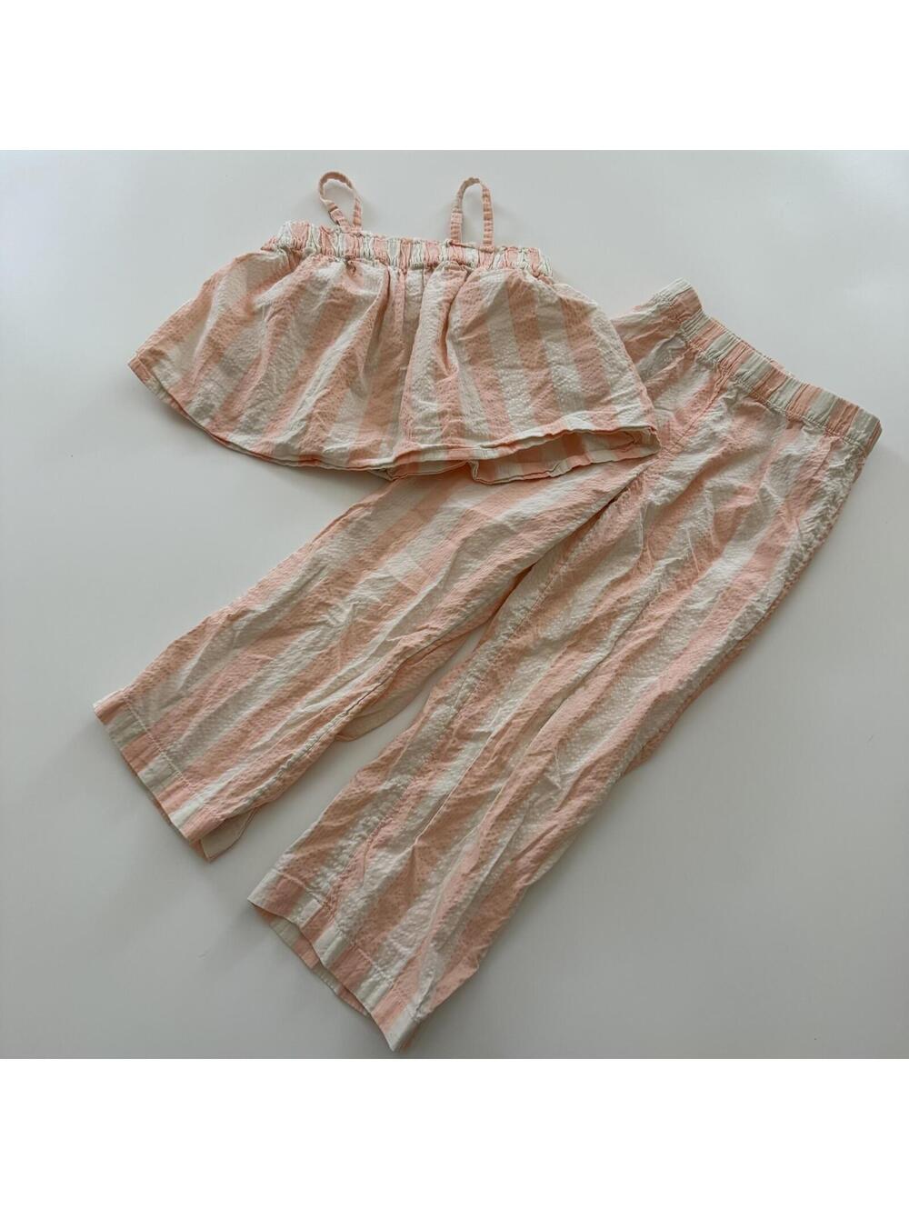 7y H&M Striped Tank Top & Wide Leg Pants Set
